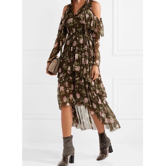 ULLA JOHNSON Marion Dress 0 Floral Maxi Silk - Picture 1 of 12